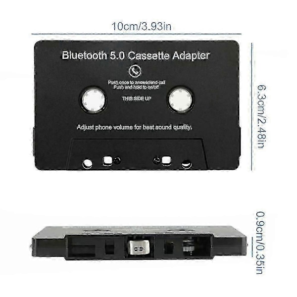 Universal Kassett Bluetooth 5.0 Adapter Konverter Bil Tape For Aux Stereo Musikk Adapter Kassett