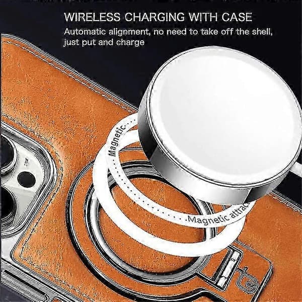 Luksus Læder Usynlig Stand Telefon Cover Til Iphone Case15/14/13 Pro Max
