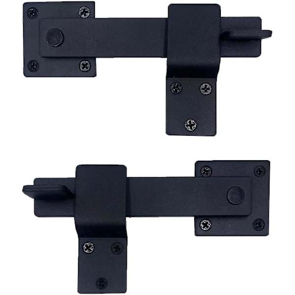 1 stk. Robust 5,5\" Smijern Dørgreb, Solid Metal Flip Latch Lås Til Trælade Dør/hegn Tilføj Mere Sikkerhed Og Privatliv (sort)
