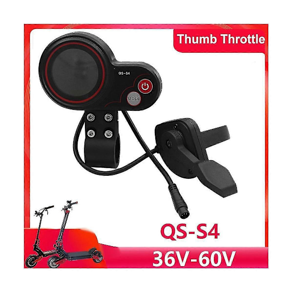 Høykvalitets Qs-s4 36v-60v Tommelgass LCD Display Meter Kit For Zero 8 9 10 8x 10x Elektrisk Scooter 6pin Dis