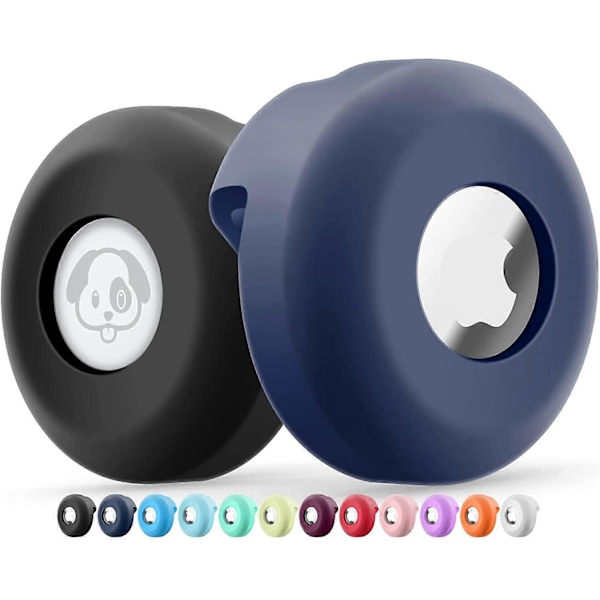 Airtag Hundhalsband Hållare [2-pack] Silikon Vattentät Skyddande