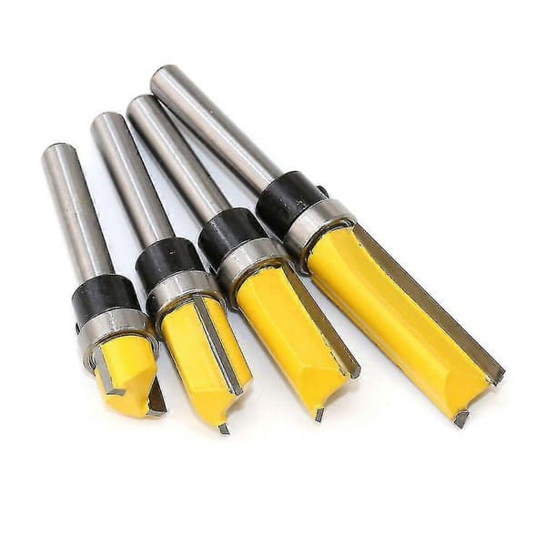 4-pack F Fräsbits Med 12.7mm Skaft 1/4\" Fräsbits Fräsbits Frässkärspår Fräsbits #YoGu