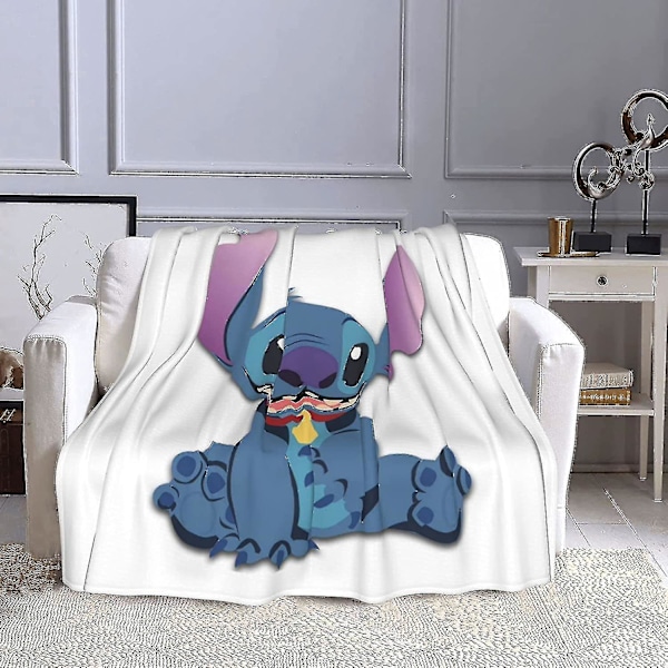 Lilo & Stitch 2 Tæppe til Voksne og Børn Hjem Sovesal Kast Blødt Varmt Tæppe-y135 farve: 50x40in 125x100cm