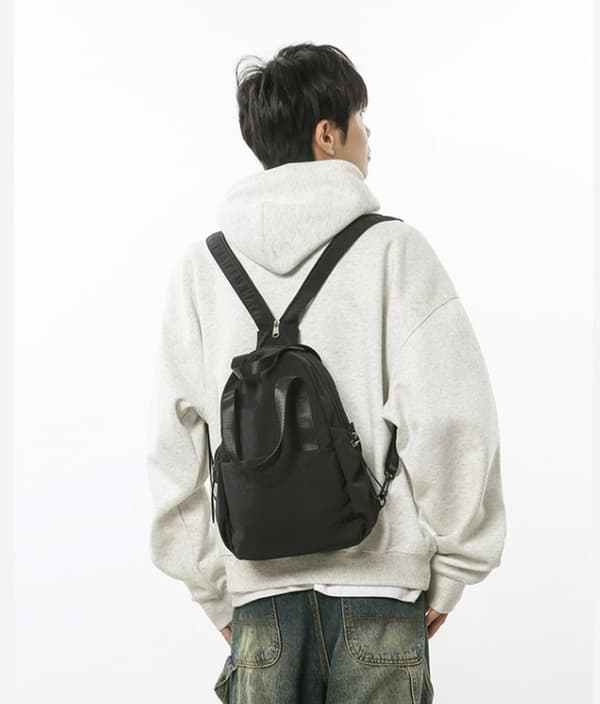 Convertible Backpack: 3-in-1 Sling, Crossbody & Shoulder Bag Black