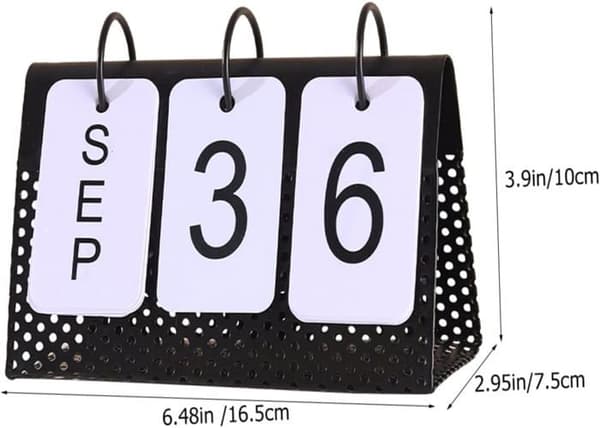 3 stykker vertikal evighetskalender, dekorative skrivebordspynt, egnet for kontorer og hjem (svart)