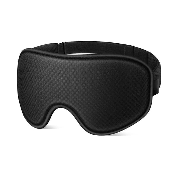3D Formet Sort Sovemaske - Memory Foam, Lysblokerende, Justerbar for Total Mørklægning og Komfort