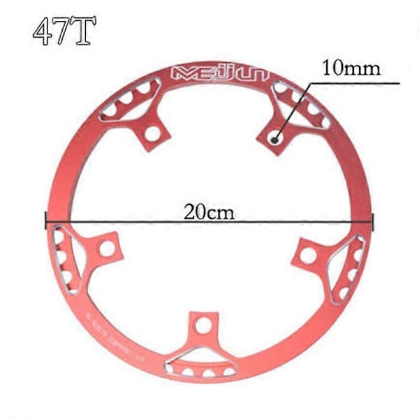 MEIJUN 47T Enkeltgirs Skive 130mm BCD Folding Kjedeplate med Beskytter AL7075 Alloy Sykkeldeler 4