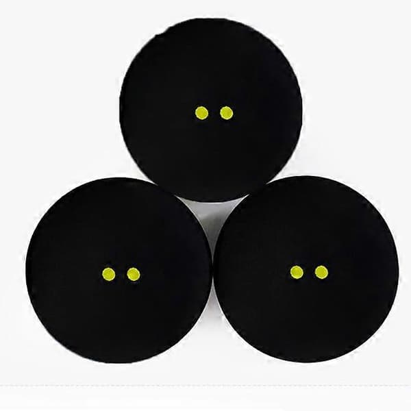 2 stk Squashbolde To Gule Prikker Lav Hastighed Trænings Squashbolde Sort Gummi Racketbolde