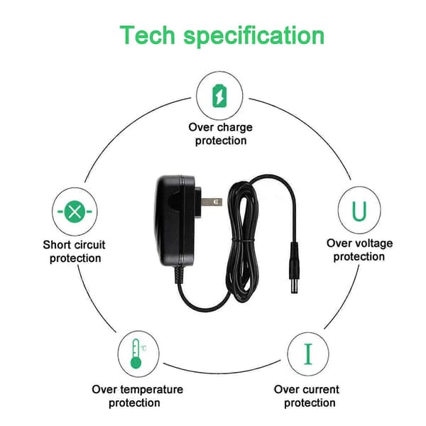 15V myVolts erstatning strømforsyning kompatibel med Theragun Mini G4, MINI-PKG-US, MINI-PKG-AU, 4. generations massager