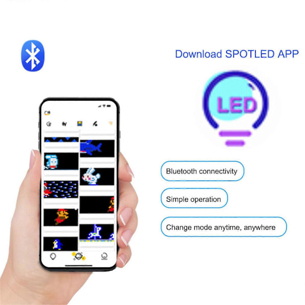 Bluetooth RGB Flexibel LED-Panel APP Kontroll Scrollande Display Skärm Vikbar