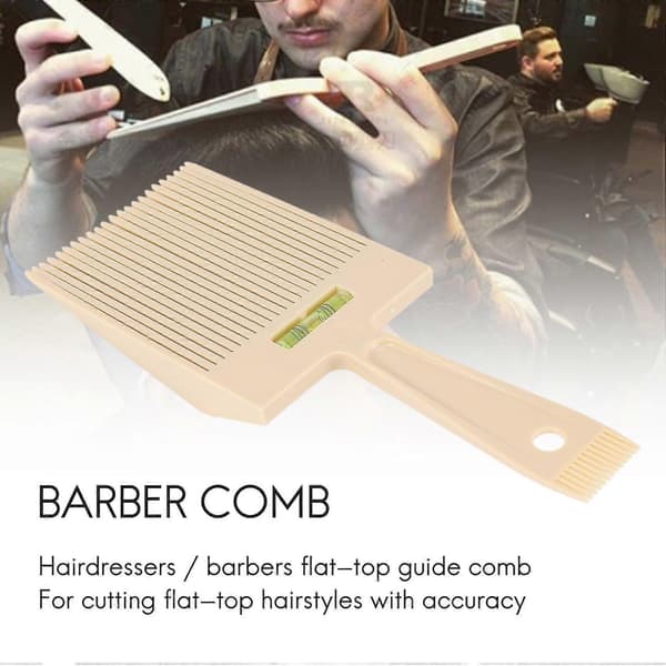 Flat Top Guide Kam med Væskeboblenivå Flattop Hår Flattopper Beige