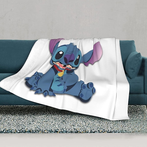 Lilo & Stitch 2 Tæppe til Voksne og Børn Hjem Sovesal Kast Blødt Varmt Tæppe-y135 farve: 50x40in 125x100cm