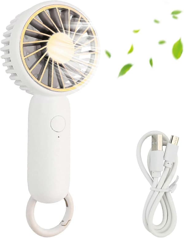 Bærbar Mini Ventilator, Håndventilator, Personlig USB Bordventilator Håndholdt Ventilator (Hvid)
