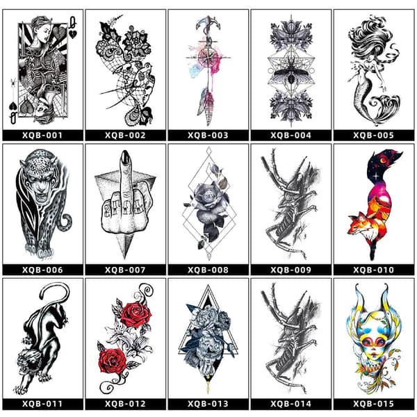 Black Temporary Tattoo Sticker, Realistic Waterproof Body Art 1