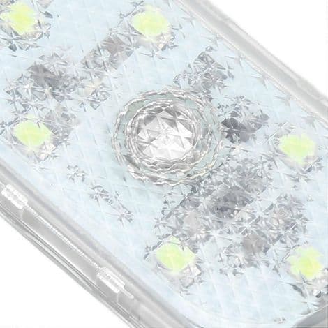 LED ambient billys, berøringskontroll, mini interiør bil nattlys, innebygd batteri, isblått lys.
