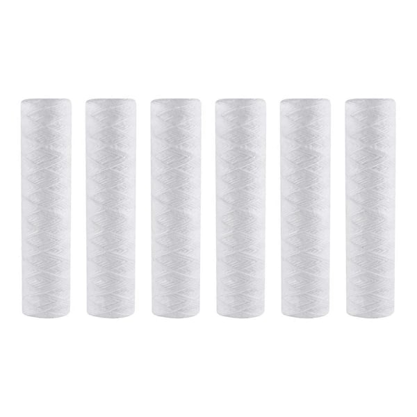 6 st 5 Mikrometer Trådlindat Vattenfilter Universal Hela Huset Ersättningspatron Sedimentfilter