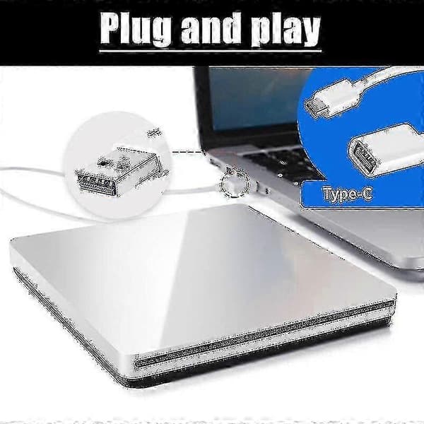 MacBook USB Ulkoinen CD/DVD-asema polttava Macille ja PC:lle - Slot Loading