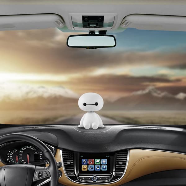 Bil Auto Ristende Hode Baymax Dukke Actionfigurer Leke Samleobjekt Ornament Dekor mengxi