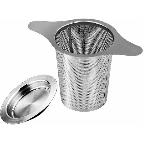 Teesil med 2 Handtag och Lock/Droppbricka Tillverkad av 304 Rostfritt Stål, Passar De Flesta Tekoppar