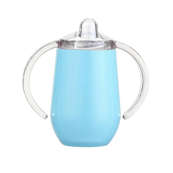 10oz Baby Sippy Kopp i Rustfritt Stål med Håndtak Dobbelt Lag Vakuumisolert Krus Barne Vann Treningsflasker