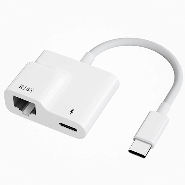 Type A USB-C - Ethernet -sovitin, 2-in-1 Type-C - RJ45 -muunnin 60 W PD Type-C -latausportilla