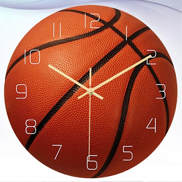 Basketball Design Ur Kreativ Vægur Lydløs Bevægelse Dekorativ Vægdekoration Stille Ur til Stue Soveværelse Studieværelse
