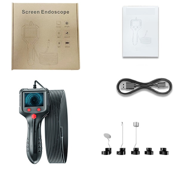 Handheld Endoscope Camera with 2.4-inch Screen and 6 LED Lights 10 m