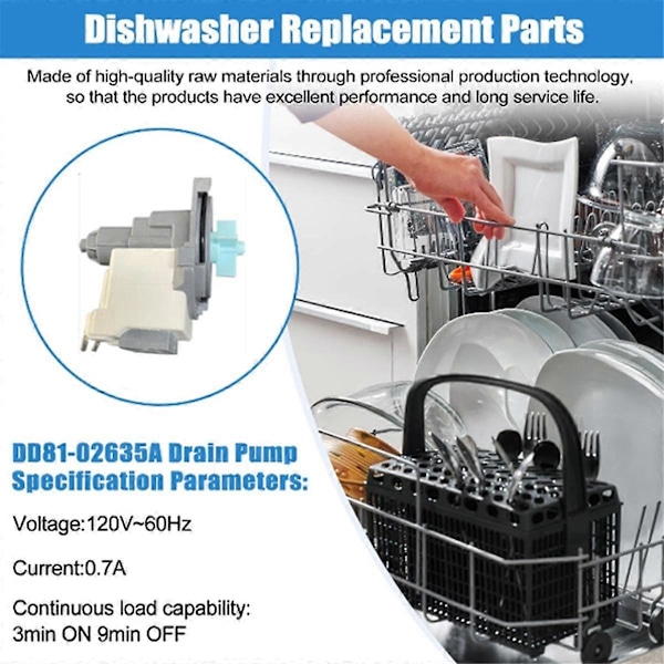 DD81-02635A Diskmaskin Avloppspump B20-3A01 för Diskmaskin Avloppspump DW80R2031US/AA Diskmaskin Ersättningsdelar