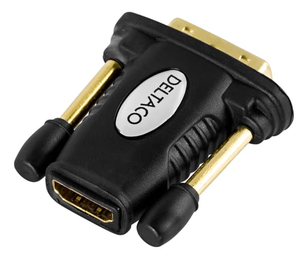 HDMI-adapter, Full HD @60Hz, HDMI 19-pin hun til DVI-D han