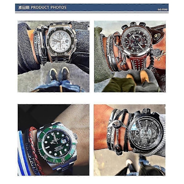Armbandsur i Rostfritt Stål för Män med Urtavla Kvarts Män Klockor Dz Trendiga Klockor för Män Klockor-FÄRG: Grå DZ7315