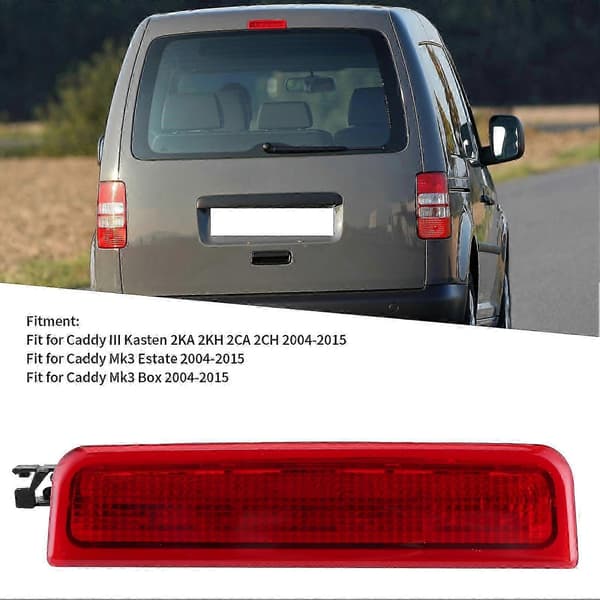 3:e Bromsljus Högt Monterat Bromsljus Passar Caddy III Kasten 2KA 2KH 2CA 2CH 2004?2015 Röd