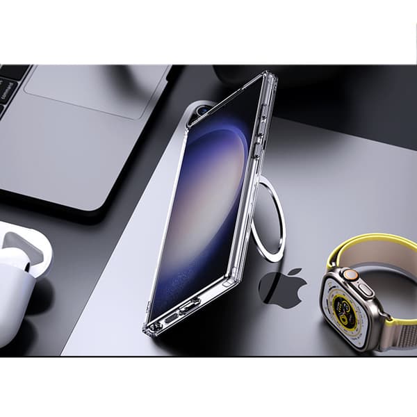 Protective Samsung Case with Magnetic Stand Transparent Samsung Galaxy S24 Plus
