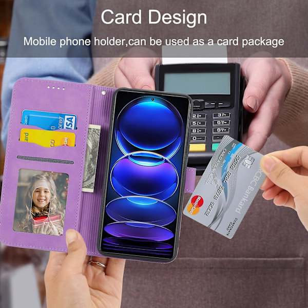 Flip Cover för OnePlus Nord 3 5G/Ace 2V, Linjer Präglade Plånboks Stativ Mobil Läderfodral färg: Lila