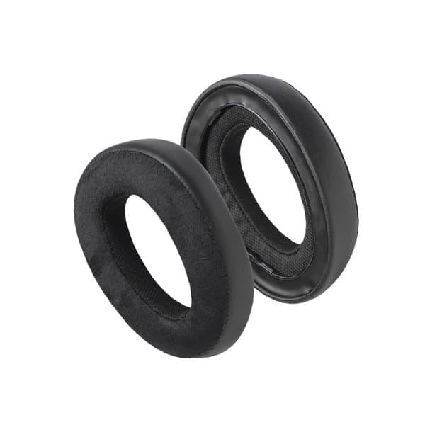 Udskiftningsørepuder kompatible med EPOS H3 & H3pro Hybrid Headset - Sort fløjl og læder (2 stk.)