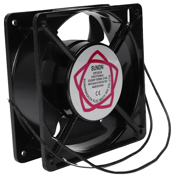 120x120x38mm 5 Blade Metal Frame Axial Flow Cooling Fan AC 220/240V 0.14A 22W