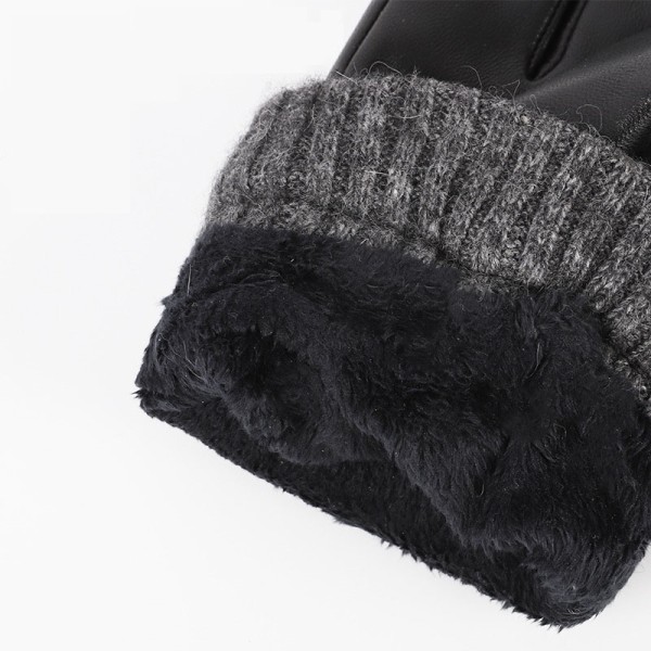 Varme vinterhandsker til mænd Ægte læderhandsker Touch Screen læderhandsker Vind- og vandtætte-jbk