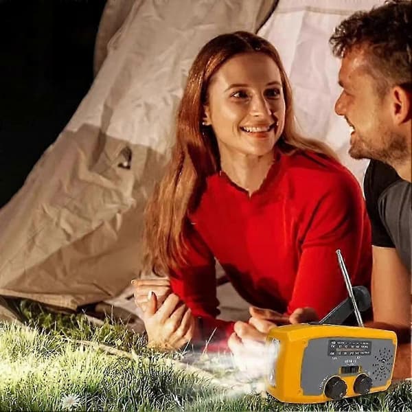 Nødradio med solcellepanel, håndsving og dynamogenerator, 5000mAh Phon Part Europæisk stil SZRH A-B