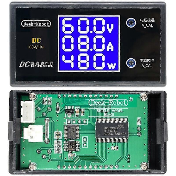 Msbd DC 0-100V 10A LCD Display Digital Voltmeter Amperemeter Wattmeter Spänningsmätare Strömmätare Volt Detektor Testare 12V 24V 36V 1000W