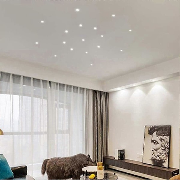 6 Pak Mini Sorte LED Forsænkede Loftspots Mini LED Spotlight til Skabsloftlys, 3W, Varm Hvid