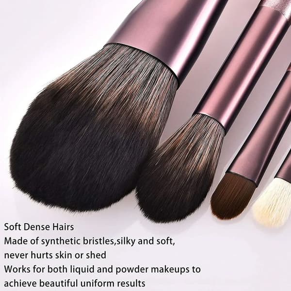 Makeupbørstesæt - Professionel - Lilla - 12 dele - Nylon - Træ