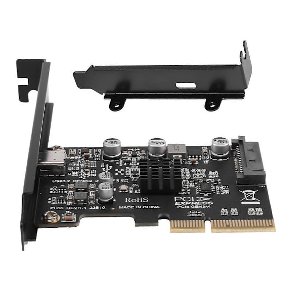 USB PCIE -kortti tyyppi C PCI-Express 4X - USB 3.2 Gen 2X2 (20 Gbps) ASM3242-piirisarja 8/10/Linuxille