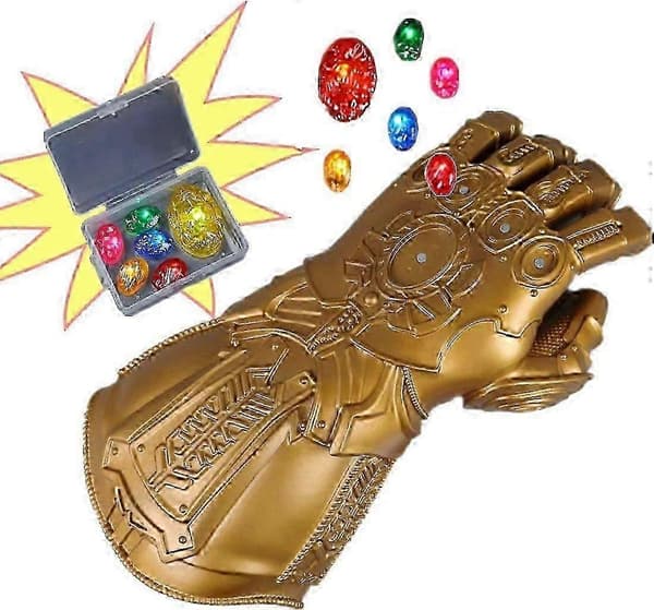 Infinity War Thanos Infinity Gauntlet med elektroniske avtakbare glødende Infinity Stones Cosplay Hal