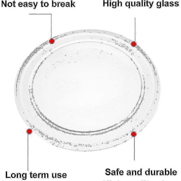 Universell Mikrovågsugns Plattentallrik i Glas med Hållare, 245mm/24,5cm/9,65in A