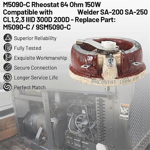 M5090-C M5090C Rheostat 150W 64 Ohm Rheostat Kompatibel med Sveiser SA-200 SA-250 CL1,2,3 IIID 300D