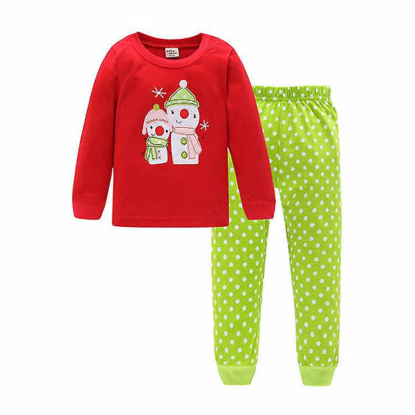 Pyjamas til børn 2023 Nye børne-jule hjemmetøj Pyjamasbukser sæt-2163/120cm-jbk