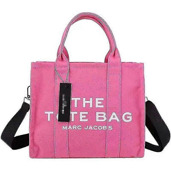 Dam Handväska Designer Laptop Tote Väska Canvas Messenger Axelremsväska-FÄRG：Rosa