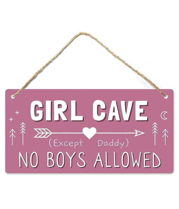 Girl Cave Skylt, Flickrumsdekorationer för Sovrum