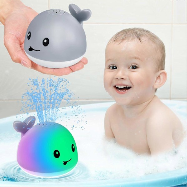 USB-laddningsbar Babyval-Badleksak - Ljusupplyst Vattenspruta för Duschar & Pool, Perfekt för Barn 1-5 År