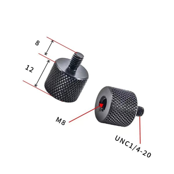 Adapter 1/4\" til M10 for stativer og kameraer - 5-pakning M8