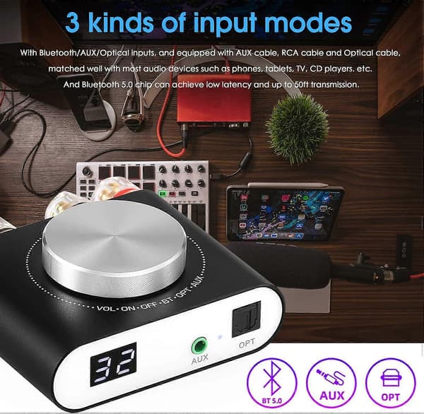 2025 Nyeste Q10 Dual Channel Bluetooth Forstærker, 100W x2 Audio Power Mini